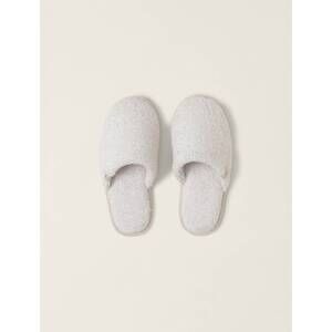 NEW BAREFOOT DREAMS unisex cozychic slipper in heathered stone white